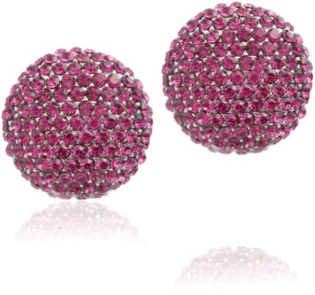 Gemini Fuchsia Stud Earrings with Swarovski Crystals in Pink (fuchsia) - Lyst