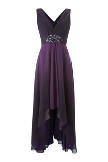 Js Collections Ombre V Neck High Low Beaded Dress - Lyst