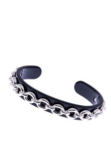 Karen Millen Black Narrow Custom Chain Cuff - Lyst