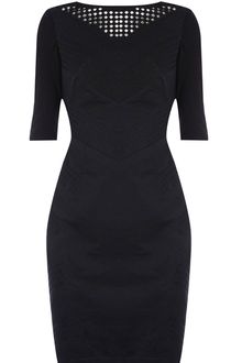 Karen Millen Geometric Broderie Dress - Lyst