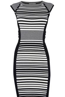 Karen Millen Striped Knit Collection Dress - Lyst