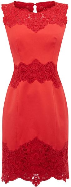 Karen Millen Heavy Cotton Lace Collection Dress - Lyst