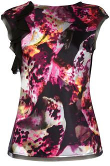 Karen Millen Modern Smudge Print Top - Lyst