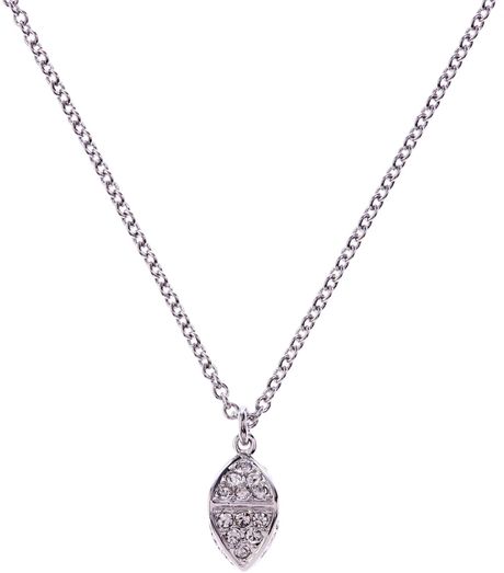 Karen Millen Karen Millen Pyramid Pendant in Gray (silver) - Lyst
