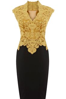 Karen Millen Heavy Cotton Lace Dress - Lyst