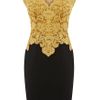 Karen Millen Heavy Cotton Lace Dress in Yellow - Lyst