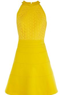 Karen Millen Minimal Cotton Tailored Dress - Lyst