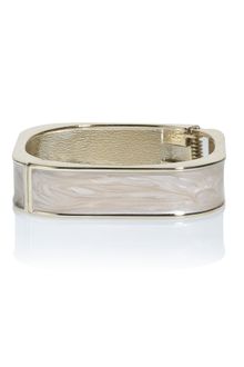 Kate Benjamin Cream Marbled Enamel Square Bracelet - Lyst