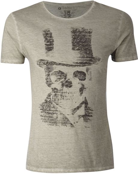 Label Lab Scripted Skull Graphic Tshirt in Gray for Men (off white) - Lyst