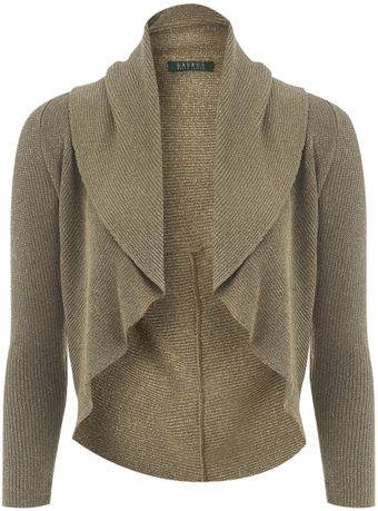 Lauren by Ralph Lauren Silk Mix Cardigan - Lyst