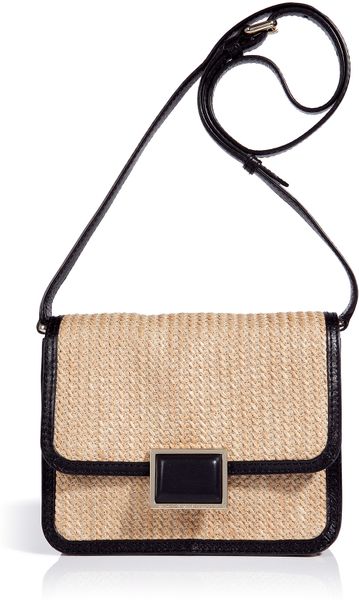 Marc By Marc Jacobs Black Solid Straw Jane Friend Crossbody Bag in Beige (black) - Lyst