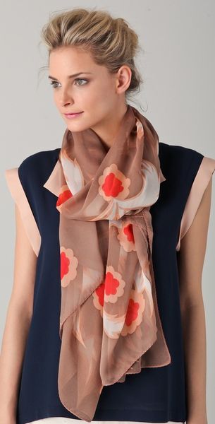 Marc By Marc Jacobs Highlighter Blossom Scarf in Brown (taupe) - Lyst