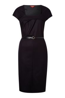 Max Mara Studio Ponte Square Neck Dress with Short Sleeves - Lyst