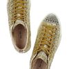 Miu Miu Glittered Leather Hightop Sneakers in Gold - Lyst