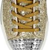 Miu Miu Glittered Leather Hightop Sneakers in Gold - Lyst