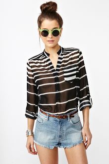 Nasty Gal Line Up Blouse - Lyst