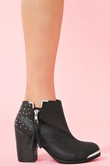 Nasty Gal Studded Ankle Boot Black - Lyst