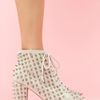 Nasty Gal Lita Spike Platform Boot Bone Suede in White (bone) - Lyst