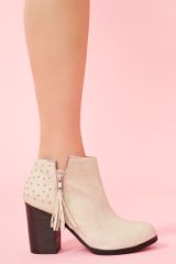 Nasty Gal Studded Ankle Boot Bone