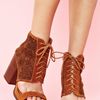 Nasty Gal Rachel Cutout Bootie Camel Suede in Brown (camel) - Lyst