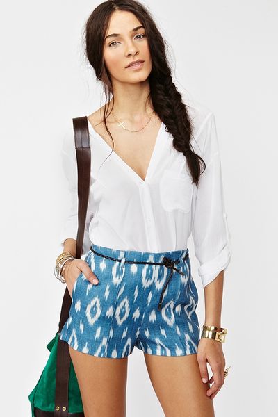 Nasty Gal Agustina Shorts in Blue (chambray) - Lyst