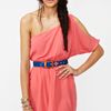 Nasty Gal Slashed Side Dress Coral in Pink (coral) - Lyst