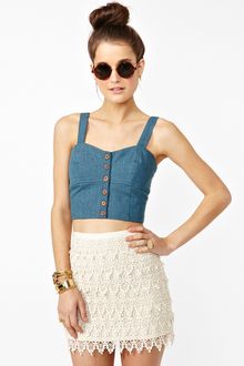 Nasty Gal Denim Bustier - Lyst