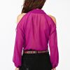 Nasty Gal Cutout Chiffon Blouse in Purple (fuchsia) - Lyst