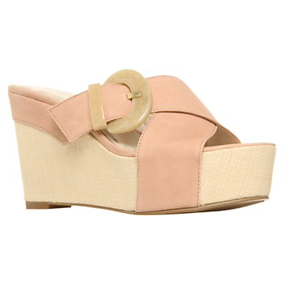 Nine West Nine West Elysa Leather Platform Wedge Sandals Pale Pink in Pink | Lyst