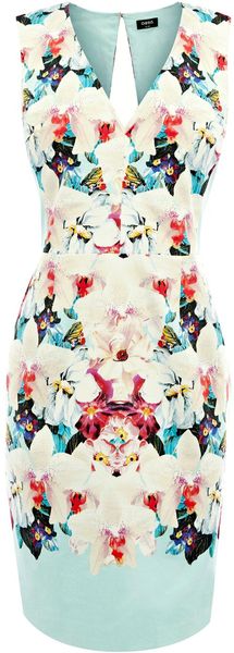 Oasis Oasis Aliza Mirrored Print Dress - Lyst