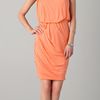 Obakki Helena Sleeveless Draped Dress in Orange - Lyst