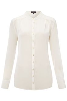 Pied A Terre Silk Popper Front Blouse - Lyst