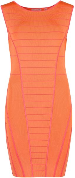 Ted Baker Kalie Knitted Dress in Orange (tangerine) - Lyst