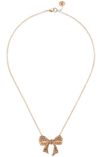  Pave Crystal Small Bow Necklace 