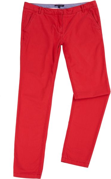 Tommy Hilfiger Broken Twill Rome Slim Leg in Red - Lyst