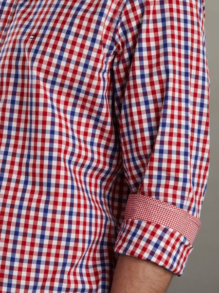 tommy hilfiger red check shirt