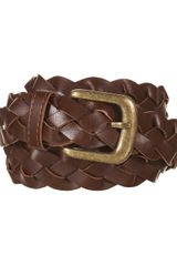 Topman Brown Wide Plait Belt