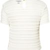 Topshop Lace Crop Tshirt in Beige (ivory) - Lyst