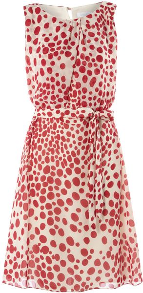  Draped Polka Dot Dress 