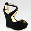 Alexandre Birman Suede Wedge Platform Sandals in Black - Lyst