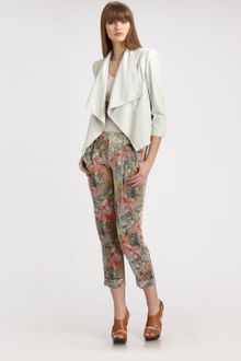 Alice + Olivia Colton Draped Leather Jacket - Lyst