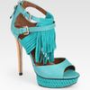 Boutique 9 Nadeline Suede and Leather Fringe Platform Sandals in Blue (green) - Lyst