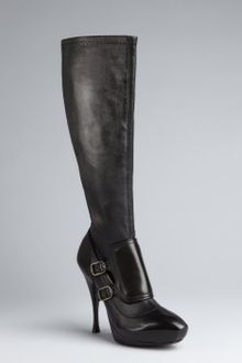 Celine Black Leather Monk Strap Platform Boots - Lyst