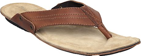 mens toe post leather sandals