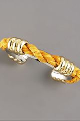 Giles & Brother By Philip Crangi Metal Leather Rope Cuff Marigold