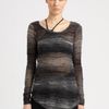 Helmut Lang Distorted Knit Pullover in Black - Lyst