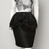 Jason Wu Feather Peplum Skirt in Black - Lyst