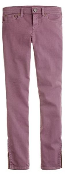 J.crew Garmentdyed Anklezip Toothpick Jean in Purple (ancient fig) - Lyst