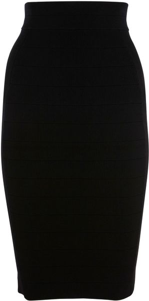 Karen Millen Bandage Knit Skirt in Black - Lyst
