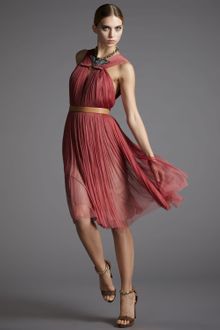 Lanvin Pleated Tulle Dress - Lyst